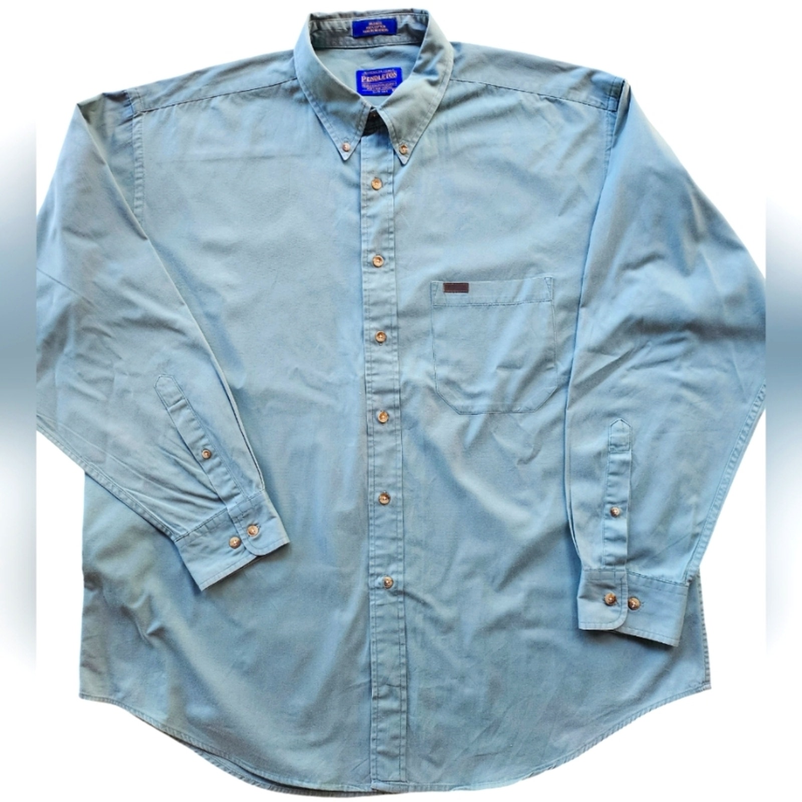 Pendleton Shirt Mens Xlt Tall Dusty Green Long Sleeve Button Down Casual Cotton